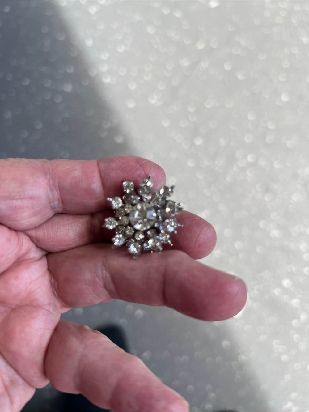 Crystal Floral Cluster Brooch
